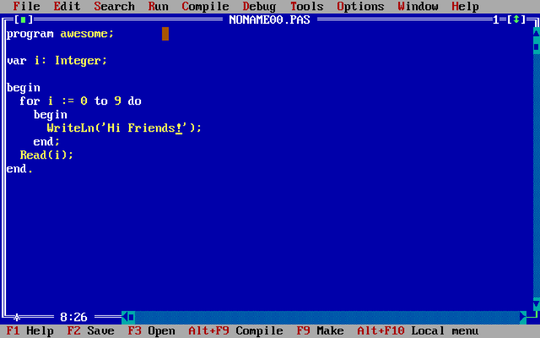 Turbo Pascal 7.1 Screenshot